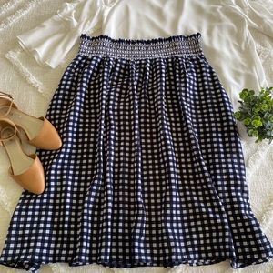 Spense Checkered Elastic Waist Skirt